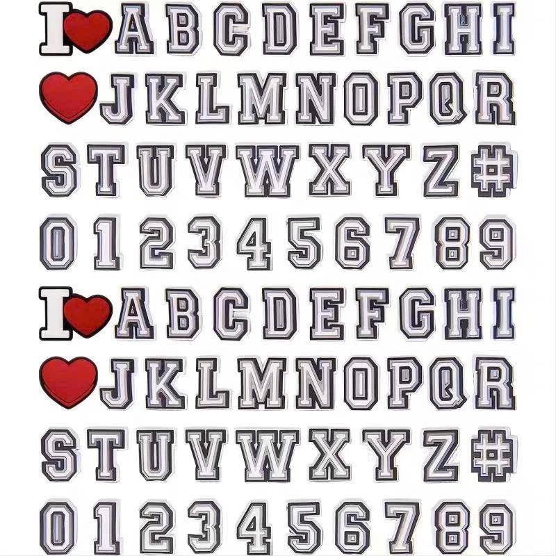 Charm Chữ Số Gắn Dép Trang Trí Jibbitz, Sticker,  Theo Chủ Đề 3D Hoạt Hình Dễ Thương Gắn Dép ANYSTORE