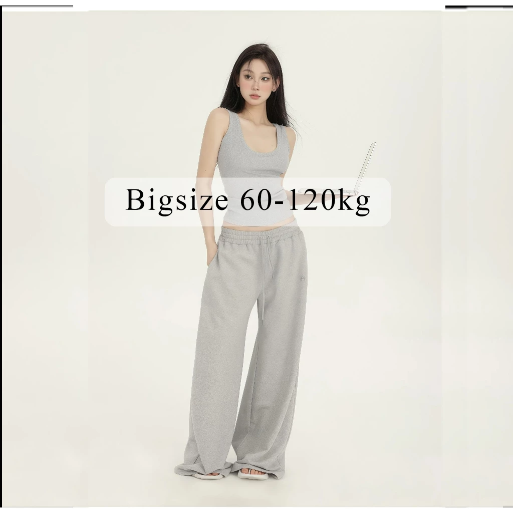 Quần Nữ120kg- Quần Nỉ 2 Da Form Suông Ống Rộng Có Dây Rút Cá Tính, Trẻ Trung OR2D