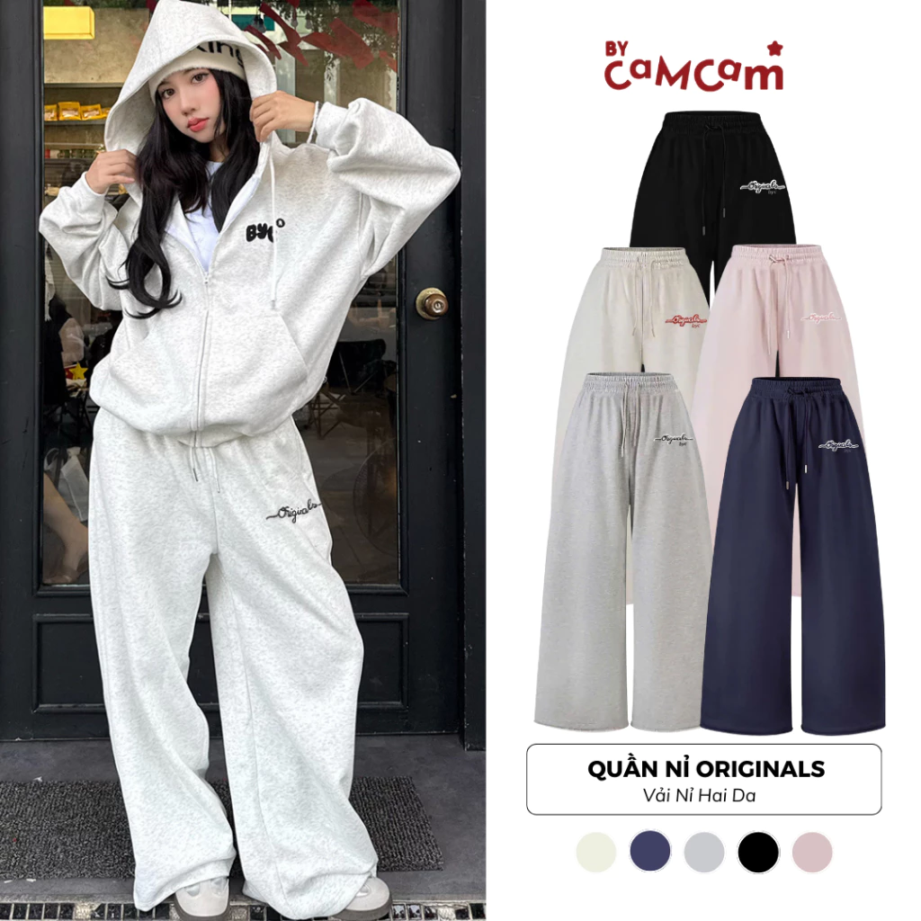 Quần Nỉ 𝑩𝒚𝒄𝒂𝒎𝒄𝒂𝒎 Form Rộng ORIGINALS Không Xù Phong Cách Đơn Giản Thoải Mái QED251