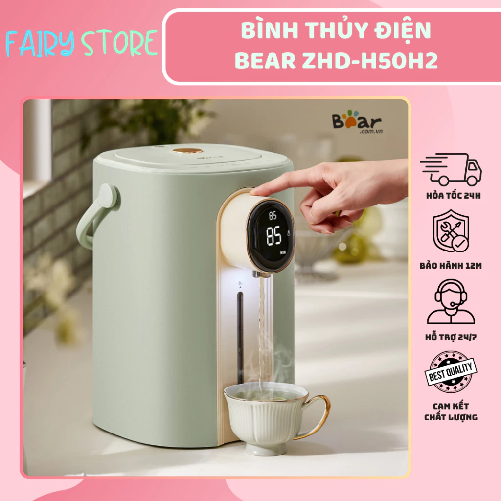 Bình Thuỷ Điện ZDH-H50H2 Đun Sôi Giữ Nhiệt Tự Động Mẫu Mới - Ruột INOX 316, Khử Clo, Tự Ngắt