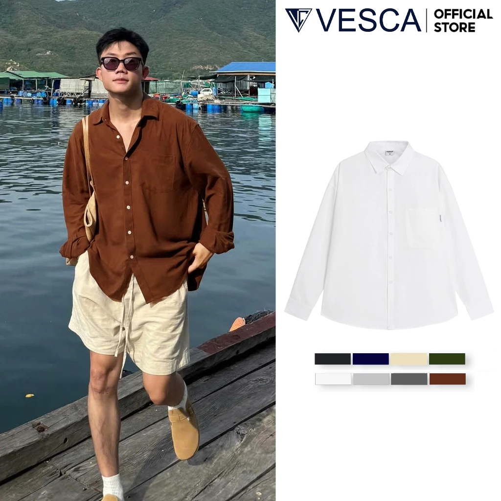 Áo Sơ Mi Nam Chất Đũi Linen Đi Biển Cao Cấp VESCA Phong Cách Trẻ Trung Thời Trang Hàng Ngày A28