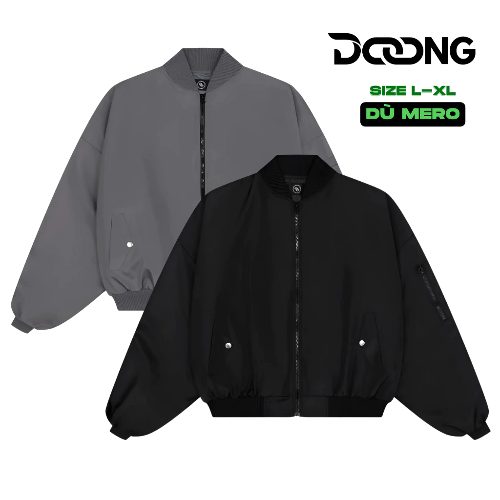 Áo Khoác Dù BOMBER MERO2 Unisex Nam Nữ Có Túi Trong KD02, Áo Bomber Jacket Chất Dù Mero Cao Cấp Kiểu Trơn Basic DOONG