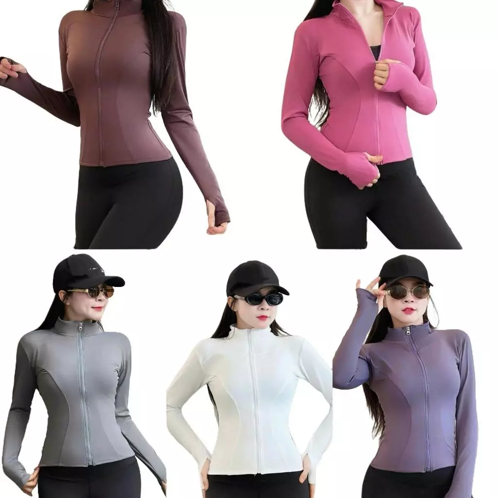 Áo khoác tập gym yoga nữ, áo khoác chống nắng ôm sát co giãn thấm hút mồ hôi size từ 40-70kg YLYSPORT A05