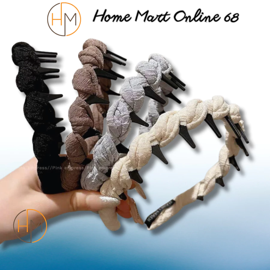 HM68534 Băng Đô Tóc Nữ Vải Lụa Xoắn Đơn Giản Tạo Phồng HM68
