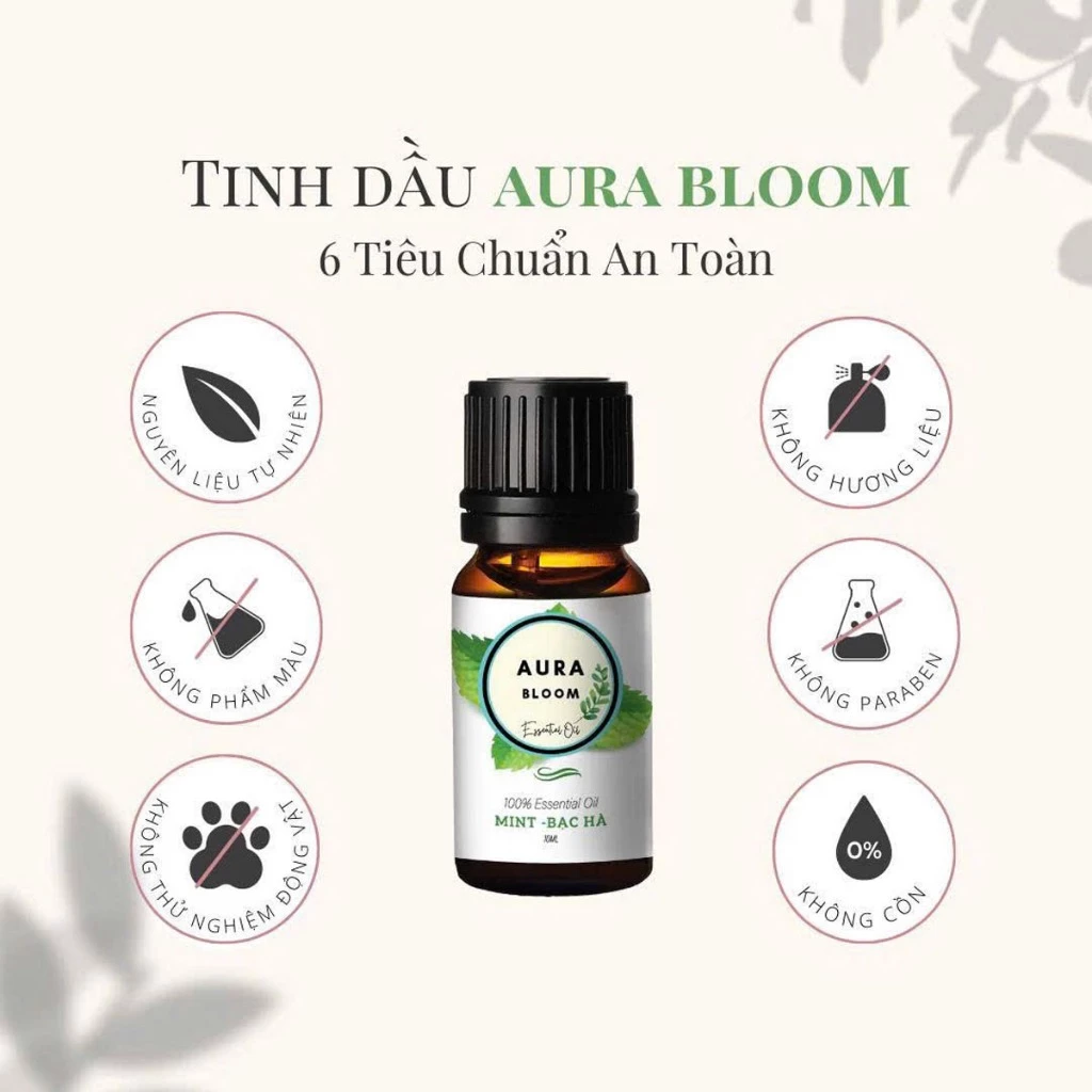 Tinh dầu nguyên chất AURA BLOOM 10ml - Công dụng làm thơm phòng đuổi côn trùng - Có kiểm nghiệm