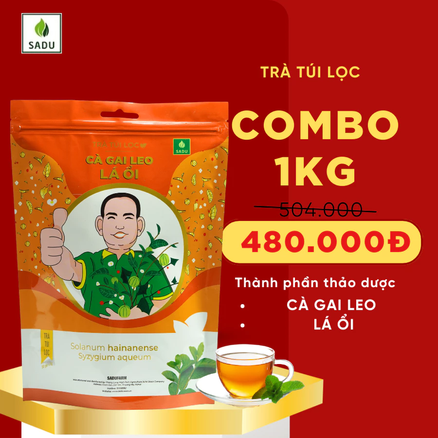Trà túi lọc cà gai leo lá ổi Sadu - Tốt Cho Người Ăn Kiêng, Hỗ Trợ Mát Gan 1kg