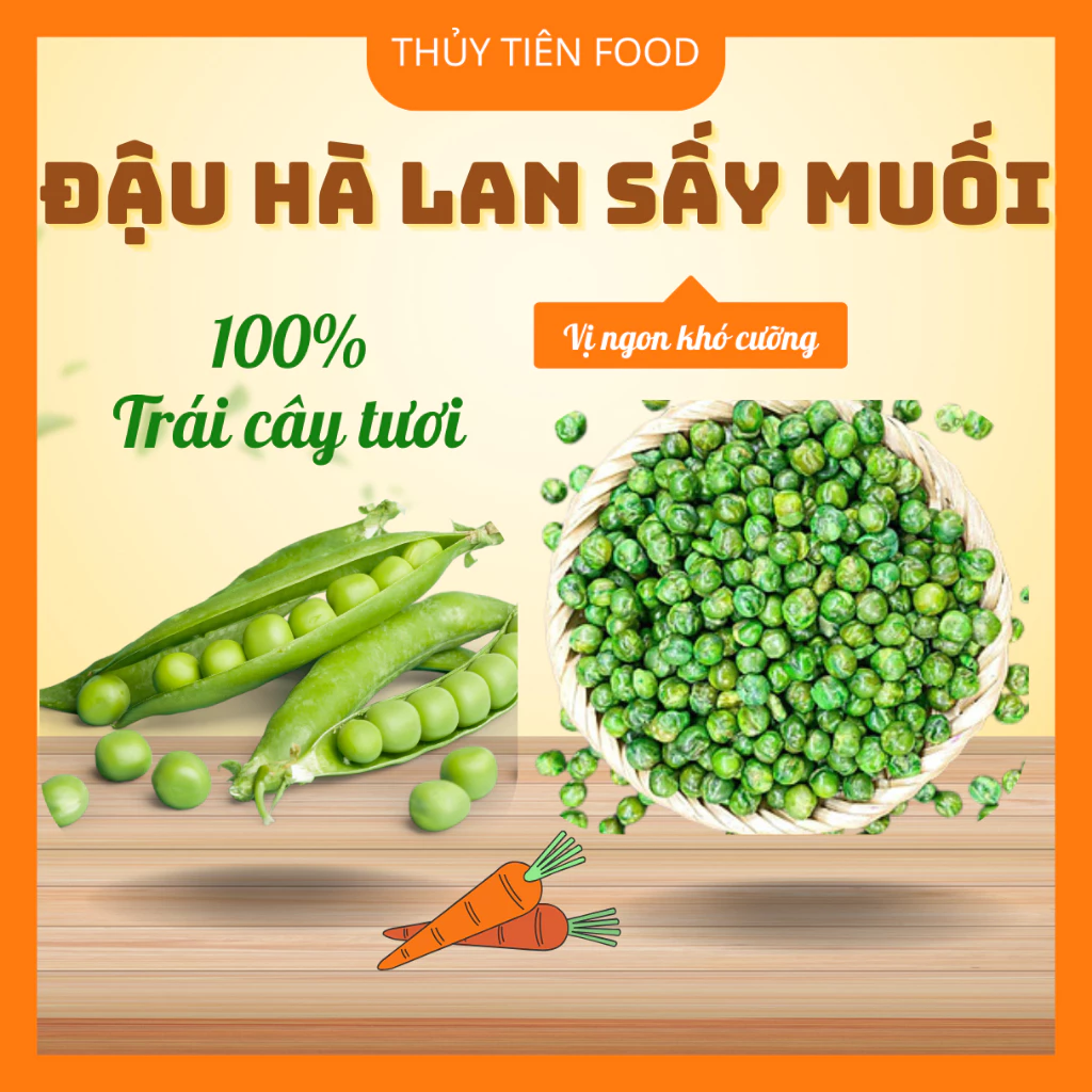 THUYTIENFOOD Đậu Hà Lan Sấy Muối – Hũ 450gr – Snack Ăn Vặt Giòn Béo – Hạt Dinh Dưỡng Tốt Cho Sức Khỏe