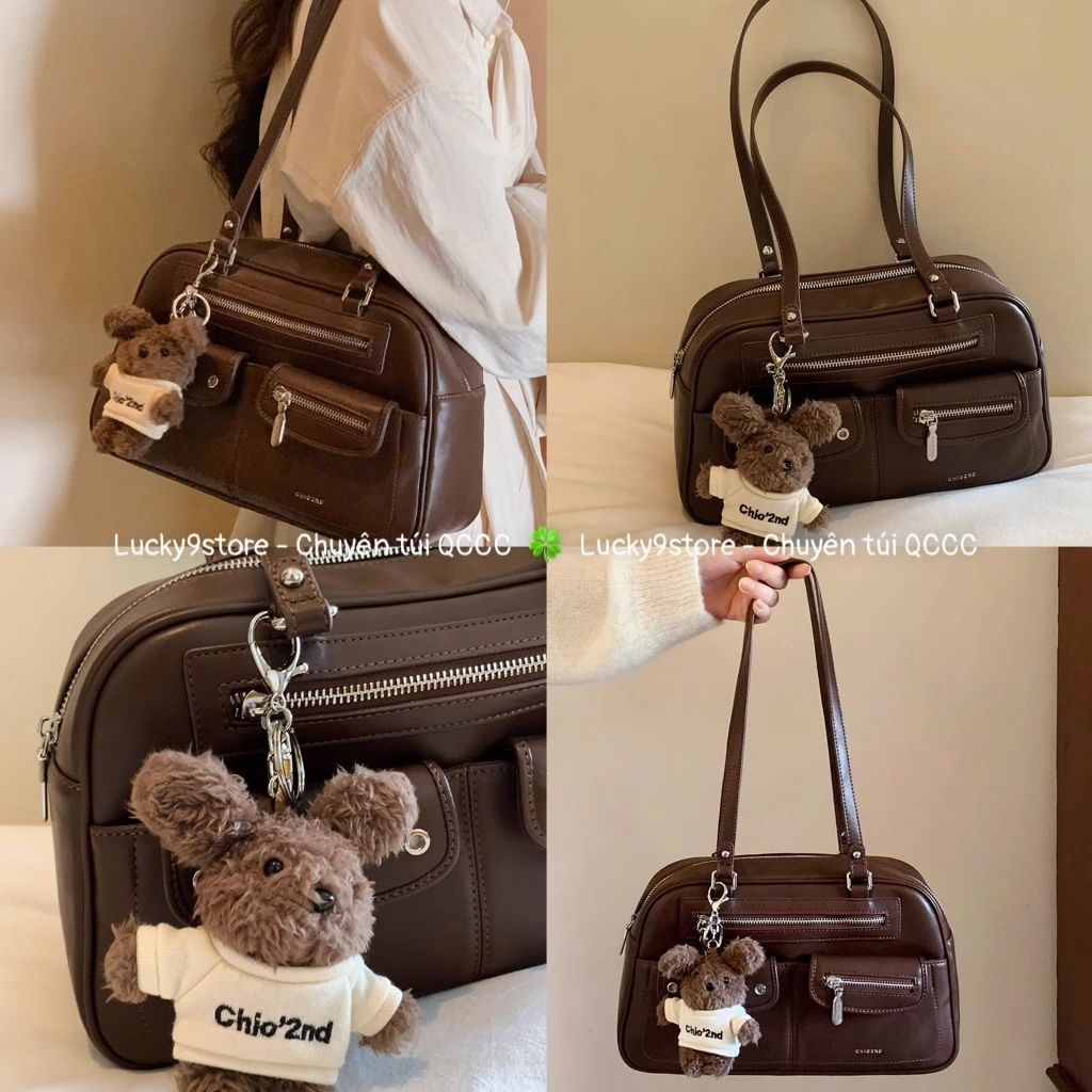 Túi nữ Túi đeo vai cỡ lớn size 30 màu nâu vintage tặng gấu treo túi chất da siêu đẹp hàng chuẩn xinh hot trend Hs259#