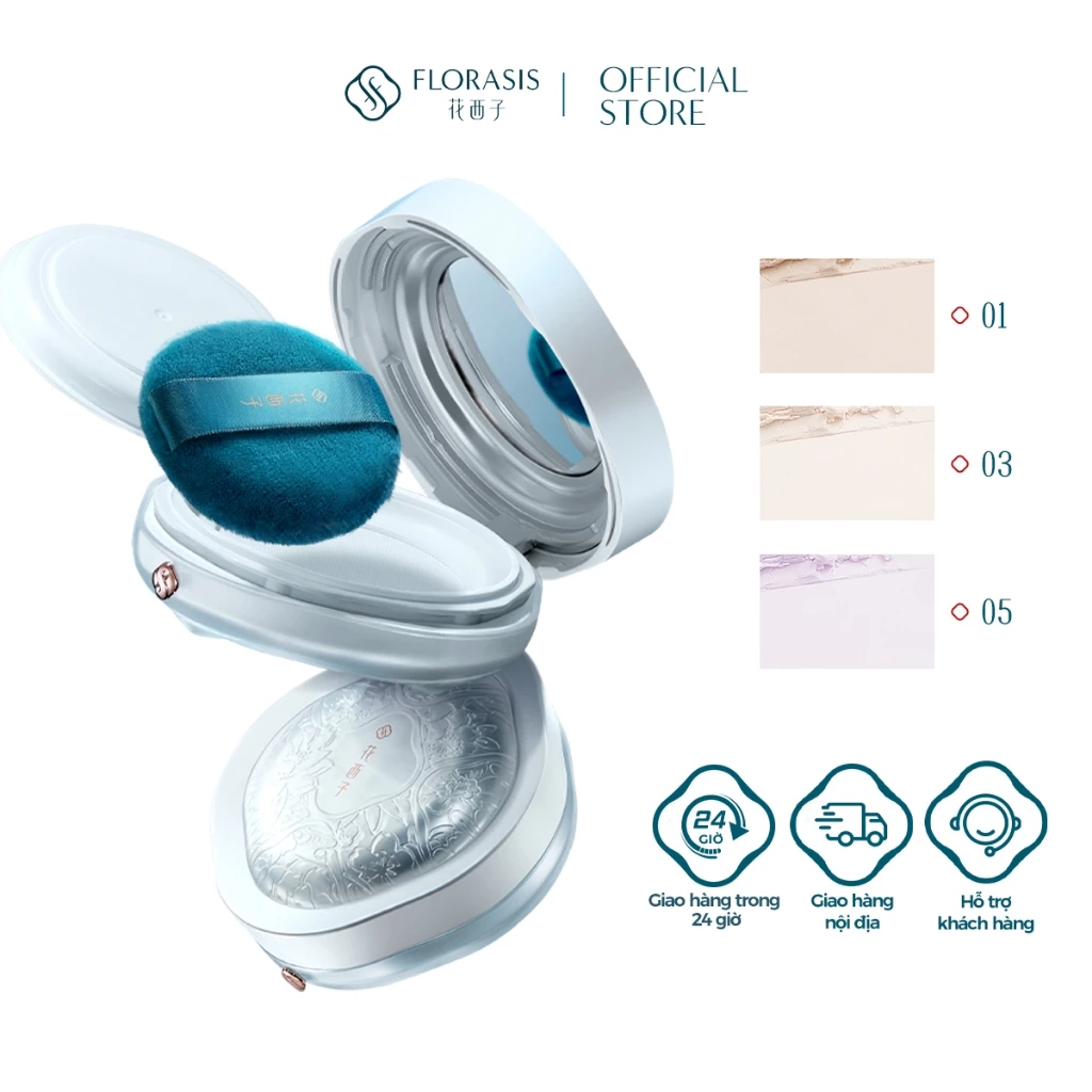 Florasis (Hoa Tây Tử) Phấn Phủ Đào Hoa Ngọc Nữ - Hộp Phấn Hương Ngọc Phương