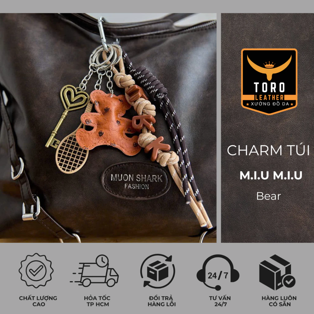 CHARM Bear (Hàng có sẵn HCM) - Charm túi xách hot trend 2025