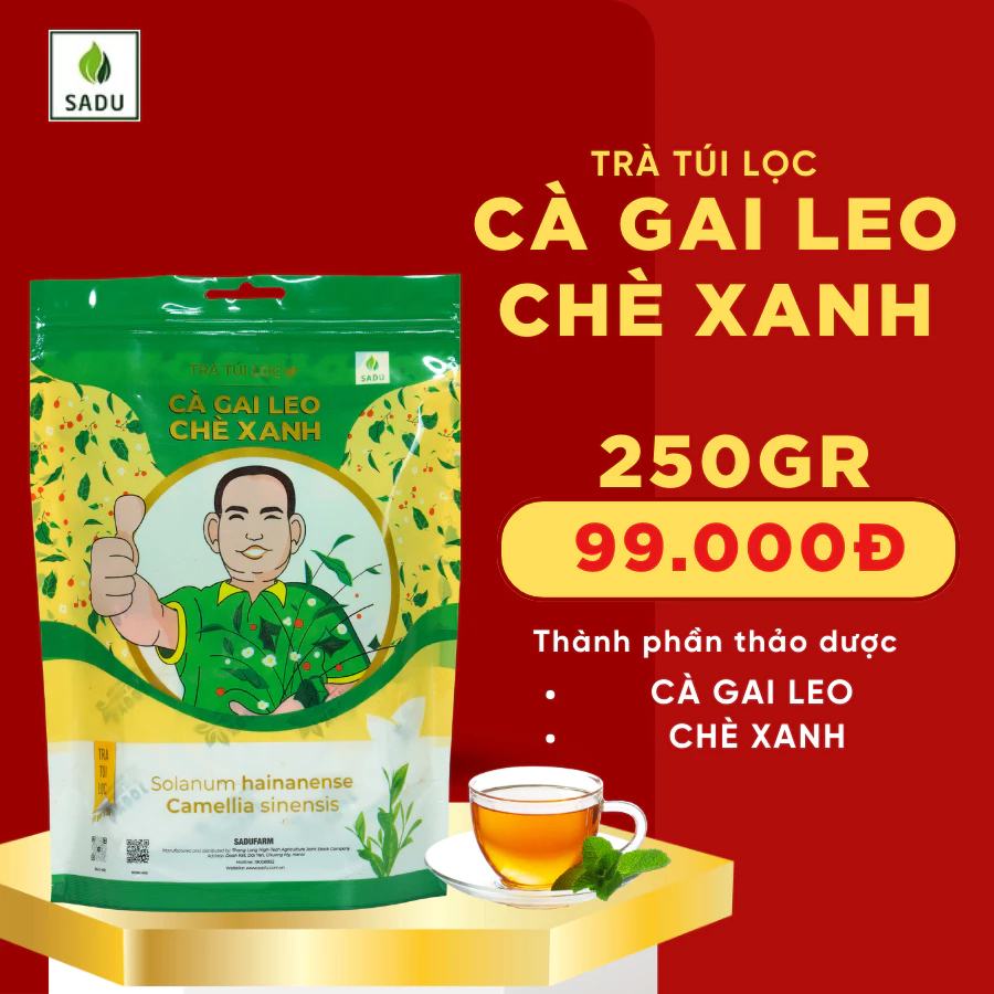 Trà Cà Gai Leo Chè Xanh SaDu- Giúp Tỉnh Táo Tinh Thần, Người Cần Tập Trung, Gói 250gram