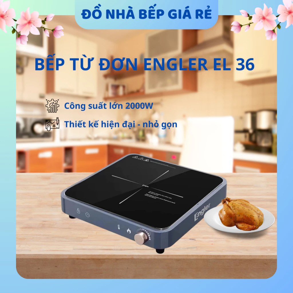 Bếp Từ Đơn Engler EGL336 Công Suất 1500W Mạnh Mẽ Dễ Sử Dụng, Mặt Kính Ceramic Cường Lực Dễ Vệ Sinh - Gia Dụng Kim Thiên