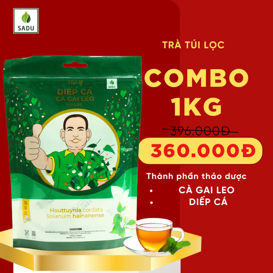 Trà cà gai leo diếp cá Sadu 1kg (4 túi x 250g) thanh nhiệt,bảo vệ lá gan,tăng cường chức năng gan