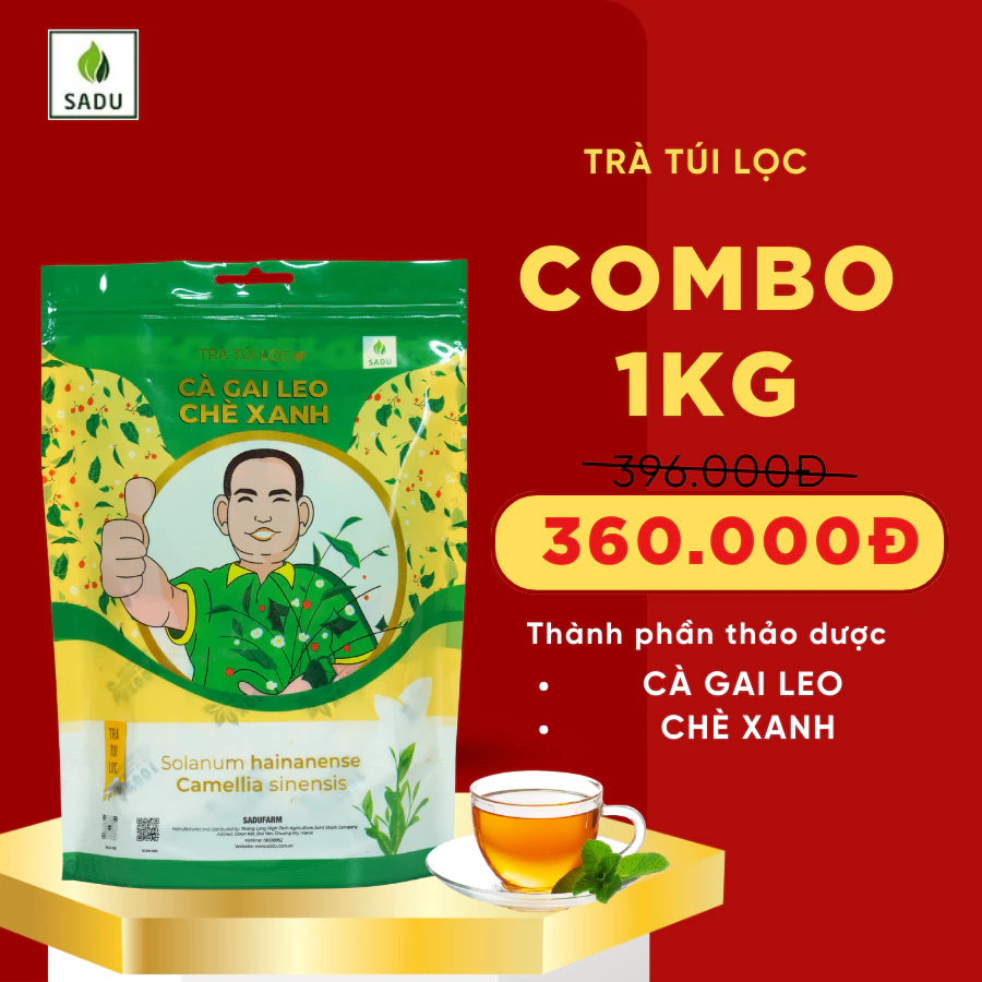 Trà Cà gai leo chè xanh sadu gói 1kg thanh nhiệt hỗ trợ tiêu hoá,thải độc gan