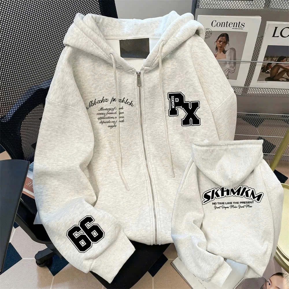 Áo Khoác Nỉ Hoodie Zip Khóa Kéo SKHMKM Có Túi Trong Mũ 2 Lớp Form Rộng Nam Nữ Chất Nỉ Bông