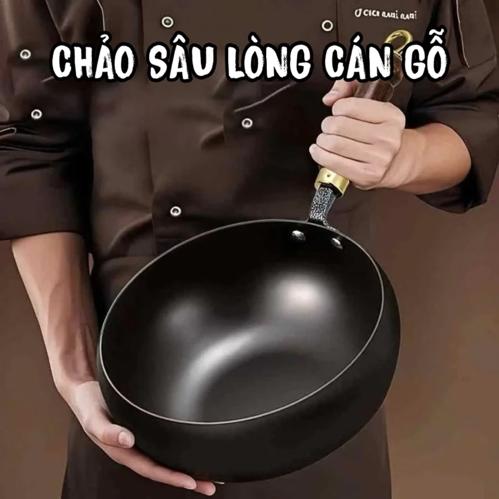 Chảo Lòng Sâu Chống Dính Đa Năng Dùng Được Cho Bếp Ga, Bếp Từ, Vệ Sinh Dễ Dàng