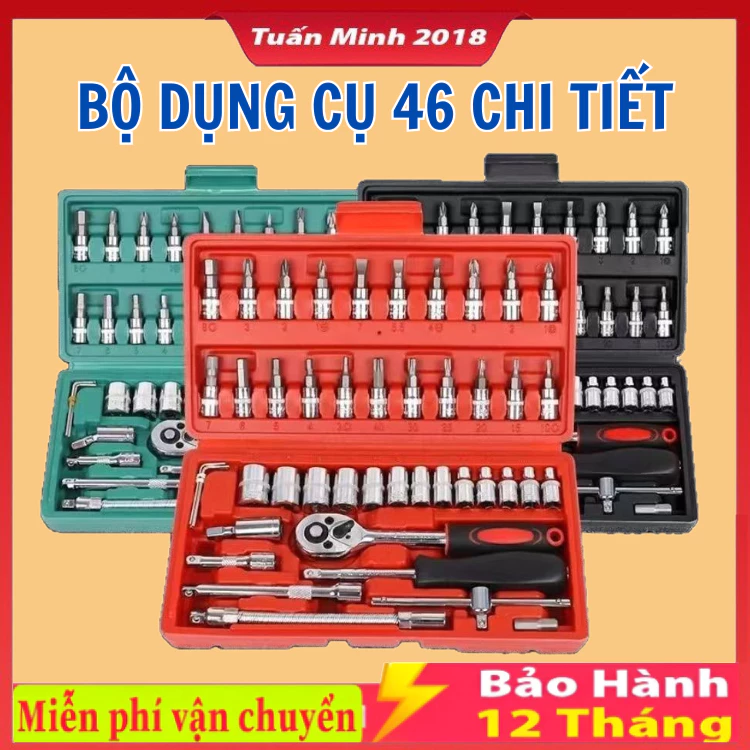 Bộ dụng cụ mở bu lông ốc vít , Sửa Chữa Ô Tô Xe Máy , đa năng 46 chi tiết