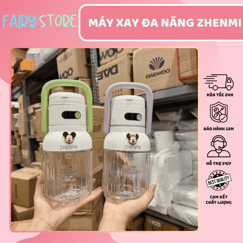 Máy Xay Đa Năng Zhenmi Nhỏ Gọn Dung Tích 1L - Xay Mịn, Nghiền Đá, Trộn Đều - Mang Đi Mọi Nơi