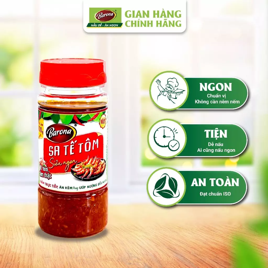 Sa Tế Tôm Siêu Ngon Barona 100g/hũ chấm chuẩn vị, ướp nướng, trộn mì, ăn kèm bún/phở