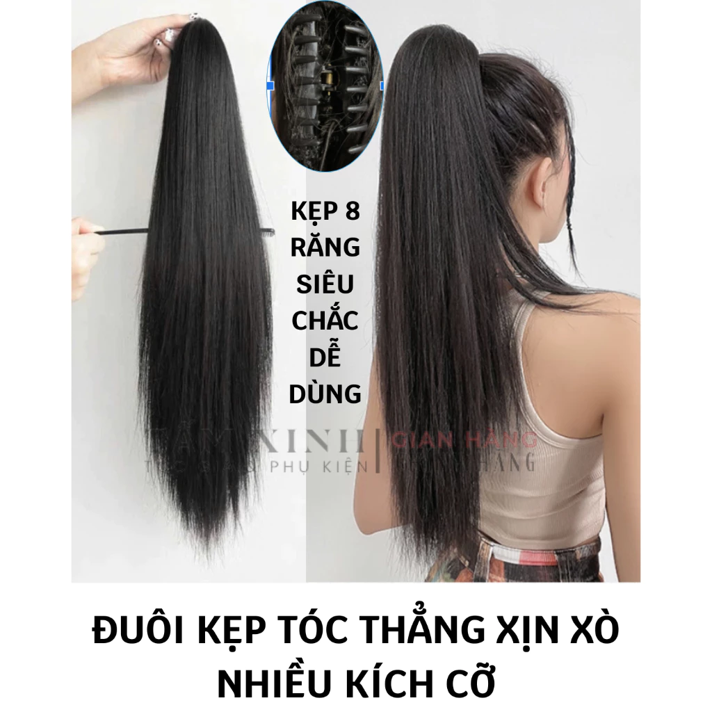 Đuôi tóc giả thẳng cao cấp thời trang nữ đẹp - ĐUÔI TÓC THẲNG