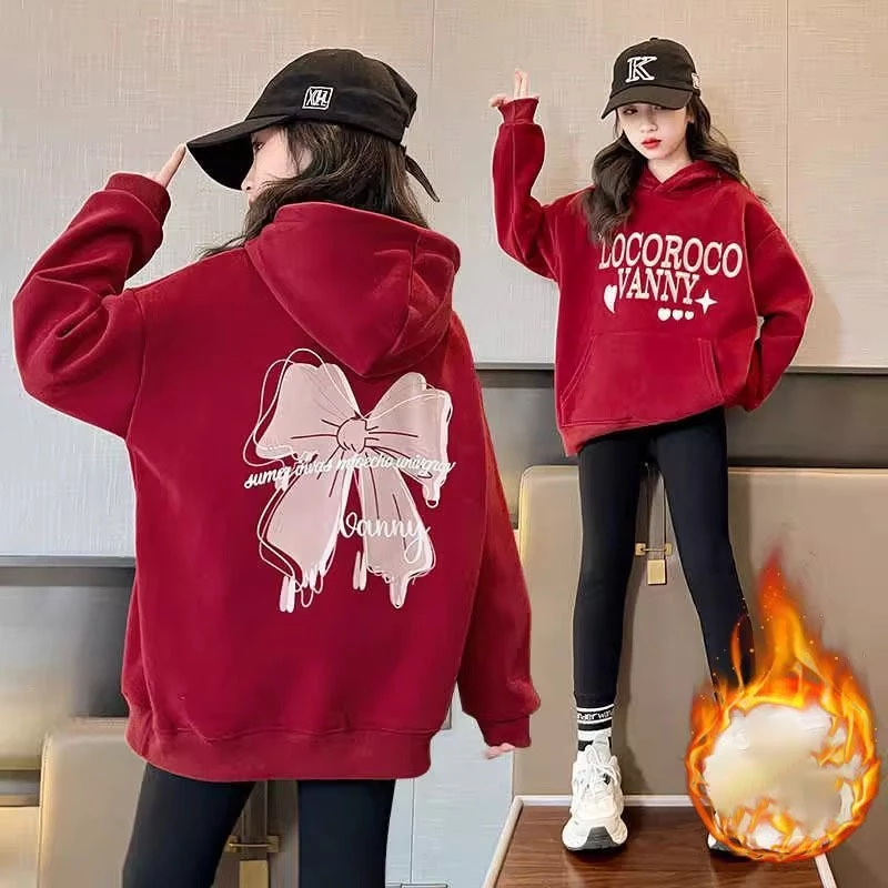 (18-52kg) Áo nỉ hoodie bé gái, áo khoác cho bé gái mẫu Vanny, áo thu đông bé gái  chất nỉ bông dày dặn