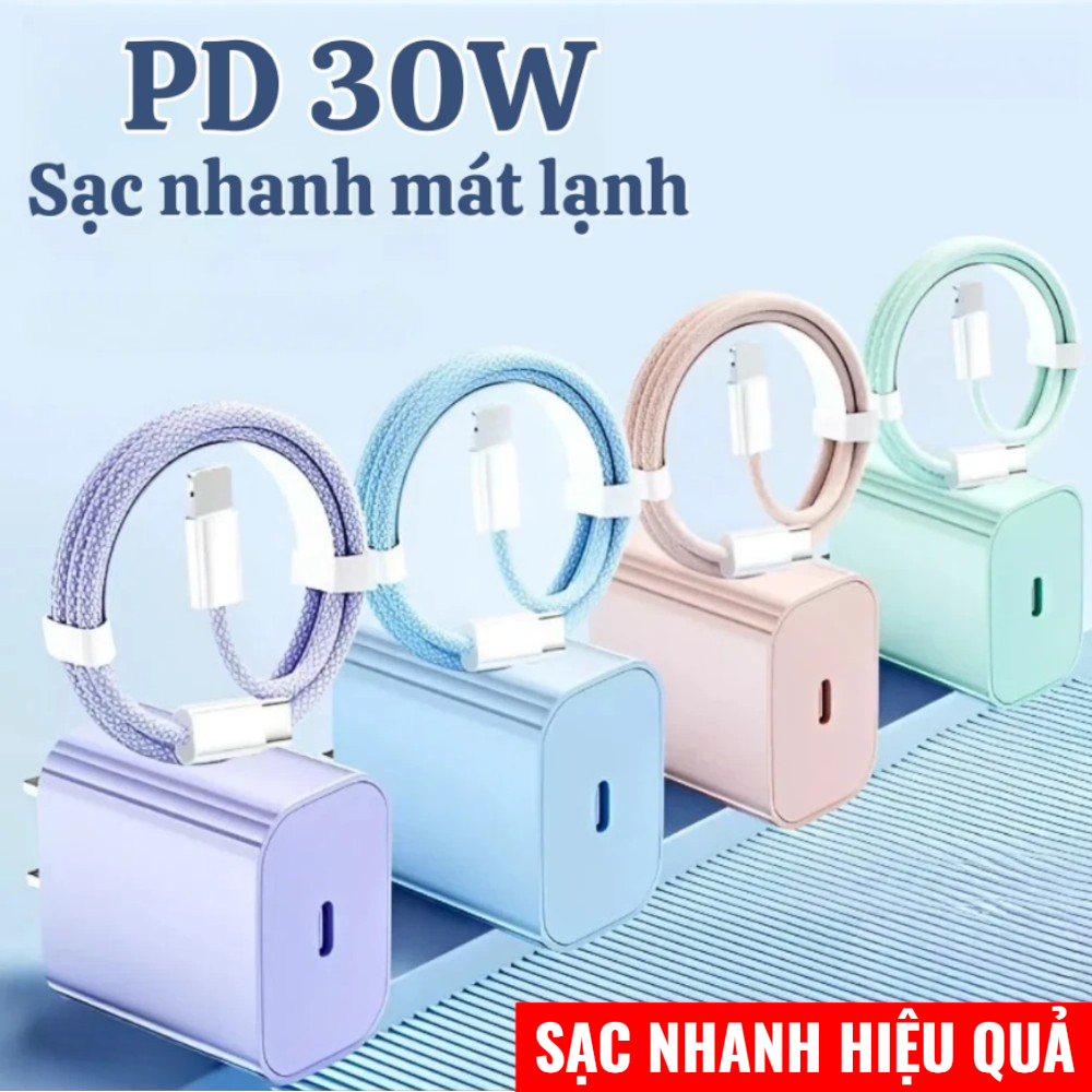 Bộ Sạc Nhanh PD 30W Cho Điện Thoại IP Sạc 60 Phút Lên 60-80% Không Nóng Máy…