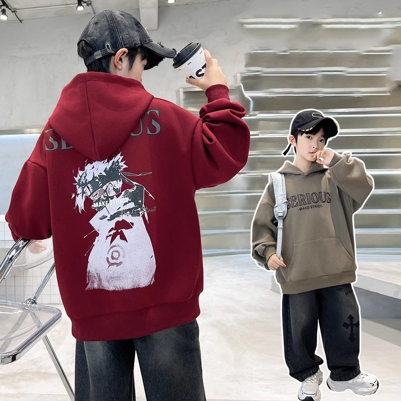 (18-52kg) Áo nỉ hoodie bé trai, áo khoác cho bé trai mẫu SER, áo thu đông bé trai  chất nỉ bông dày dặn