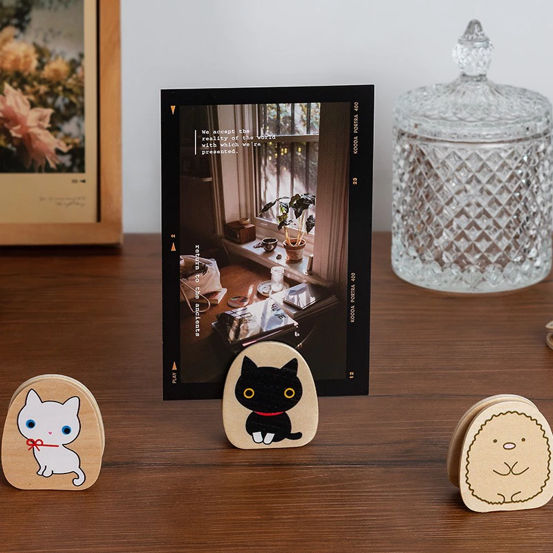 [Tặng 1 ảnh in theo yêu cầu] Kẹp ảnh, kẹp tin nhắn bằng gỗ hình con vật dễ thương, đồ trang trí để bàn, quà tặng