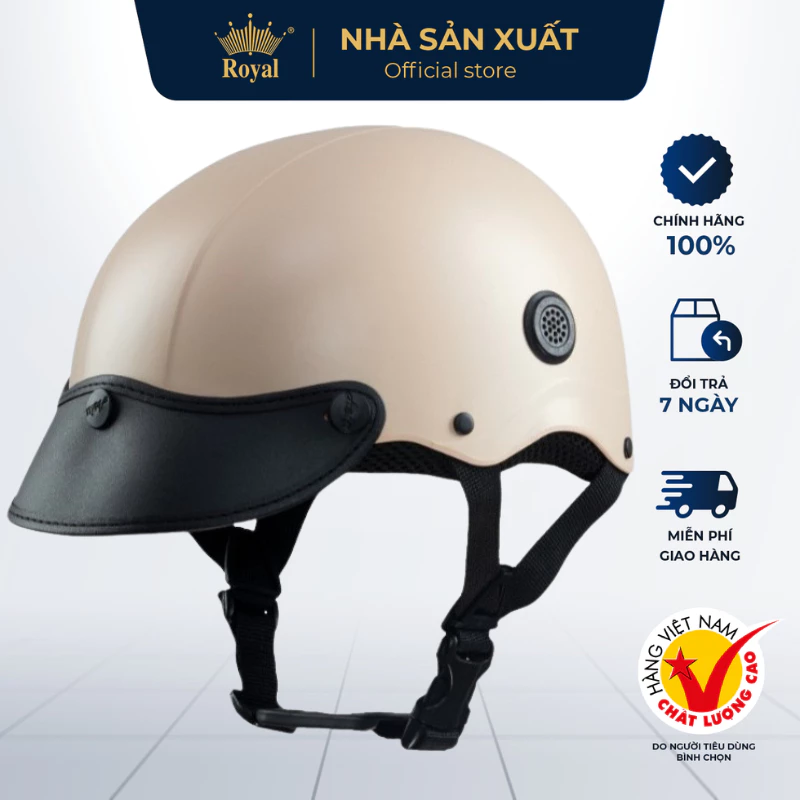 Mũ Bảo Hiểm Thời Trang Lưỡi Trai Chính Hãng Asia MT-128B  Có Lỗ Thông Gió Cho Nam Nữ