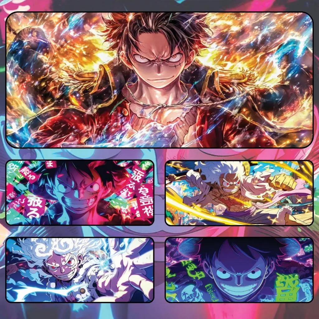 Bàn Di Chuột, Tấm Lót Chuột MONKEY D LUFFY ONE PIECE Cỡ Lớn 80x30cm / 90x40cm / 120x60cm Chống Trượt, Bền Đẹp