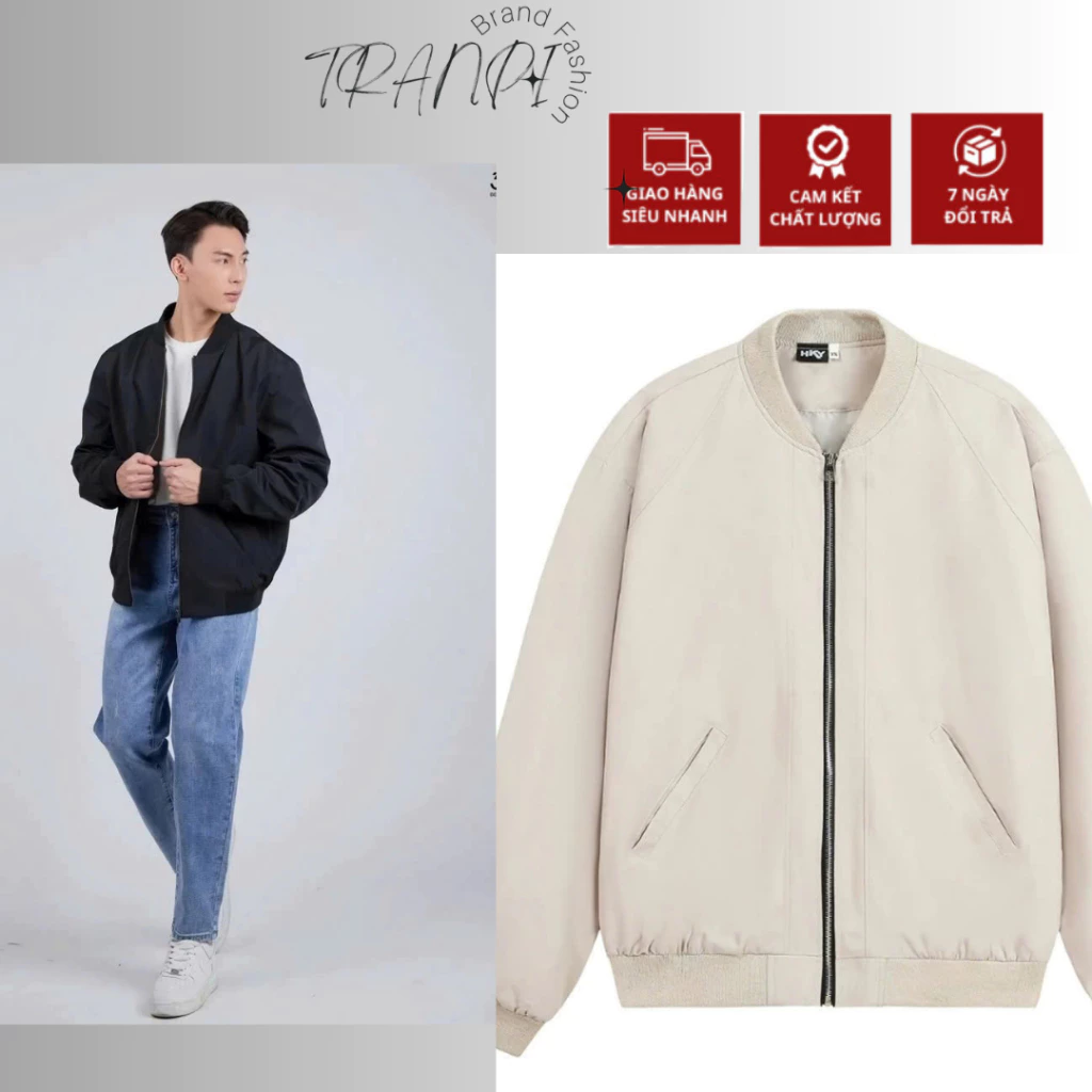 Áo Khoác Bomber Nam Dù Hai Lớp Thời Trang Chống Nước Cản Gió Chống Nắng UV Cao Cấp TRANPI FASHION