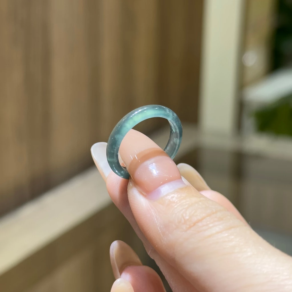 NLX - Nhẫn bản mỏng chất đá ngọc lam trong xanh đủ size dường kính 16mm - 20mm (gửi ngẫu nhiên)
