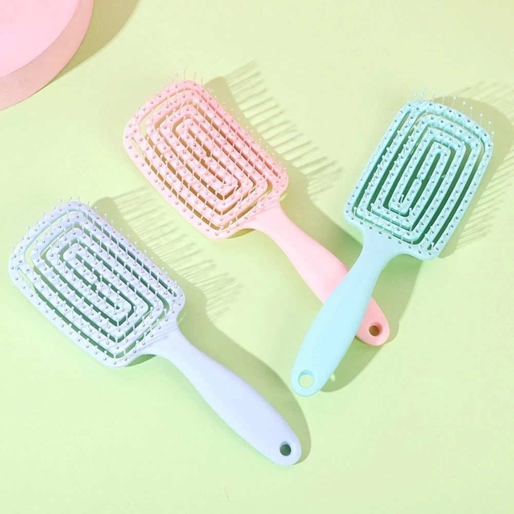 Lược Thoáng Khí Chải Tóc Xoăn Gỡ Rối Mát Xa Da Đầu Tiện Dụng