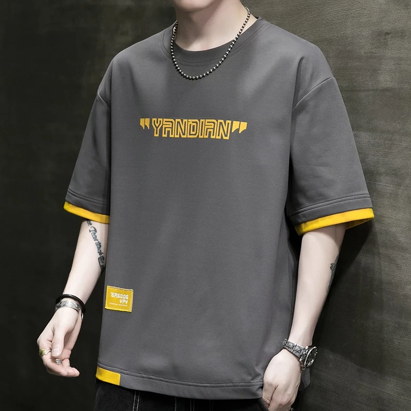 Áo thun nam tay lỡ HappyTee - Mẫu Áo Unisex tay ngắn YRNDIRN - Chất vải cotton 100% cao cấp.