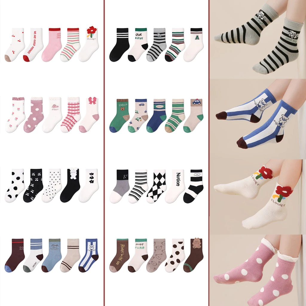 Tất cho bé 1-6 tuổi đa dạng mẫu Chất liệu Cotton mềm nhẹ dễ chịu và êm thoáng