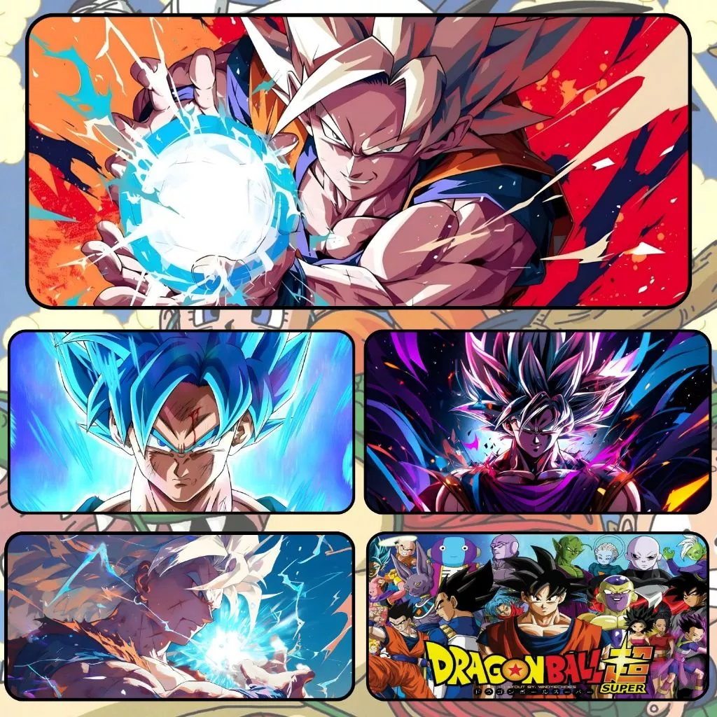 Bàn Di Chuột, Tấm Lót Chuột GOKU DRAGON BALL Cỡ Lớn 80x30cm / 90x40cm / 120x60cm Chống Trượt, Bền Đẹp