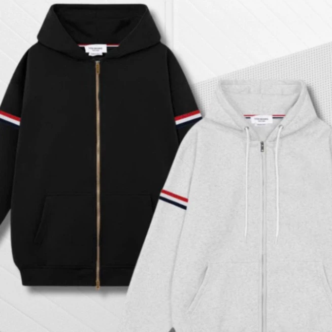 Áo Khoác Hoodie Zip Dây Đỏ Nón 2 lớp Chất Nỉ Chân Cua Dày Dặn Full Tag Mạc - Mẫu 02