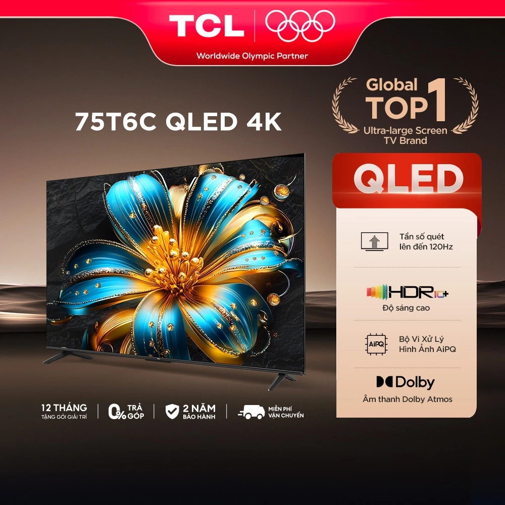 Google Tivi TCL QLED 4K UHD 120Hz - TV 75inch - 75T6C