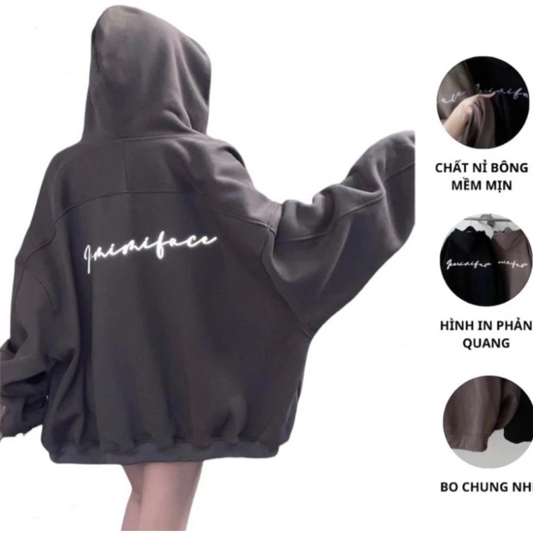 Áo Khoác Nỉ Fearirifar Phản Quang Form Rộng Unisex Nam Nữ