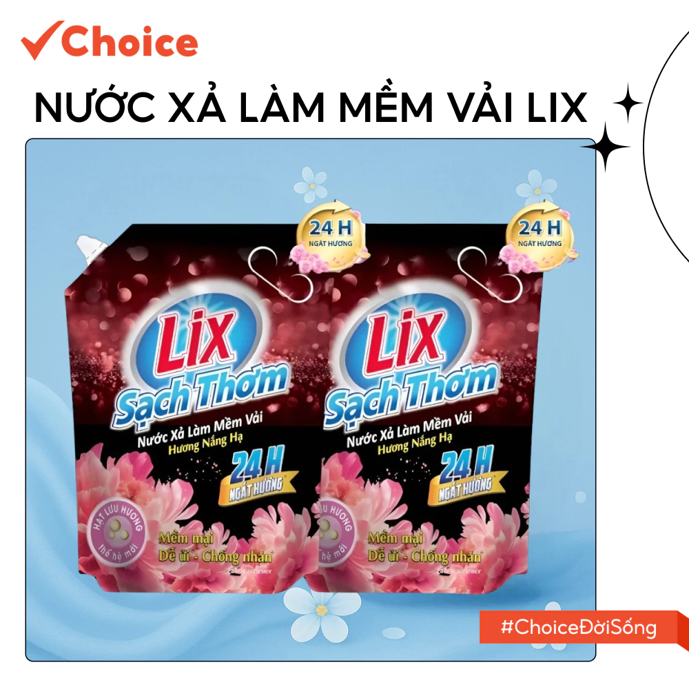 [CHOICE] NƯỚC XẢ LÀM MỀM VẢI LIX 17802 SẠCH THƠM HƯƠNG NẮNG TINH KHÔI 2,2L