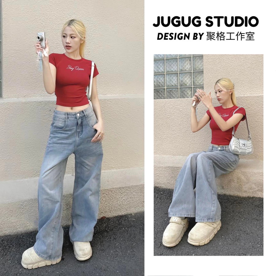Quần jean nữ lưng cao màu cơ bản JG10