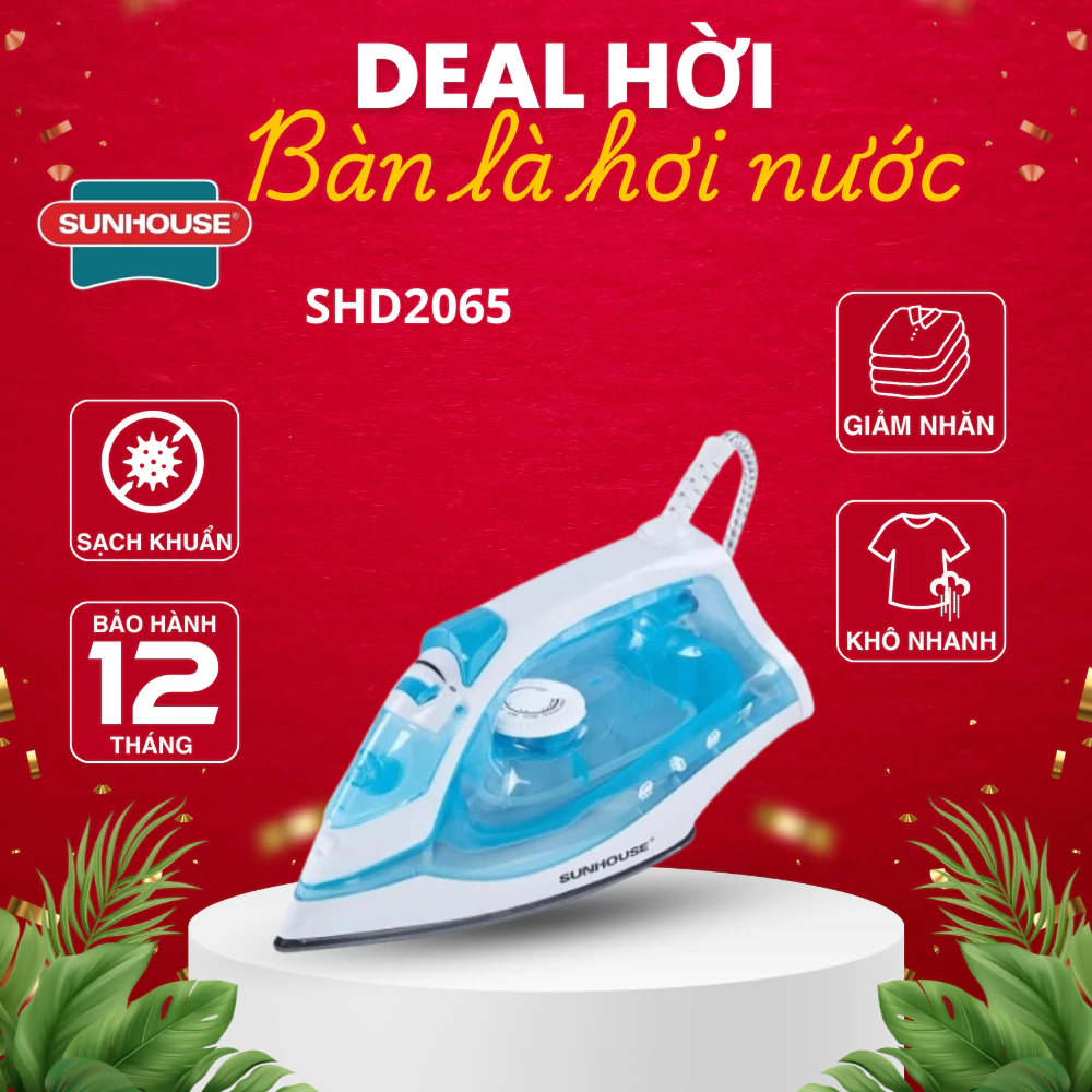 Bàn ủi hơi nước Sunhouse SHD2065, Tự động ngắt khi quá nhiệt hoặc bàn là không di chuyển