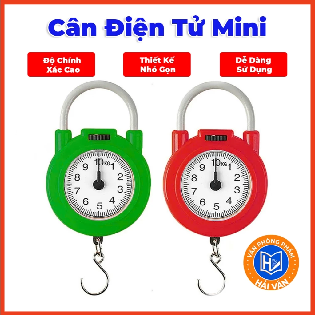 Cân Điện Tử Mini, Cần Cầm Tay 10Kg Có Móc Treo Lò Xo Cơ Học, Độ Chính Xác Cao, Dễ Dàng Sử Dụng đi chợ ,trong bếp