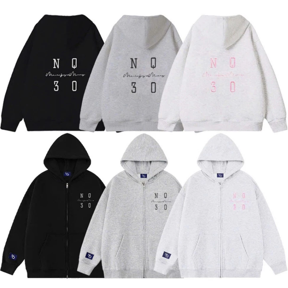 Áo Khoác Hoodie Zip COTTON Thêu NQ30 SQUARE Form Boxy Form Rộng Nam Nữ Unisex
