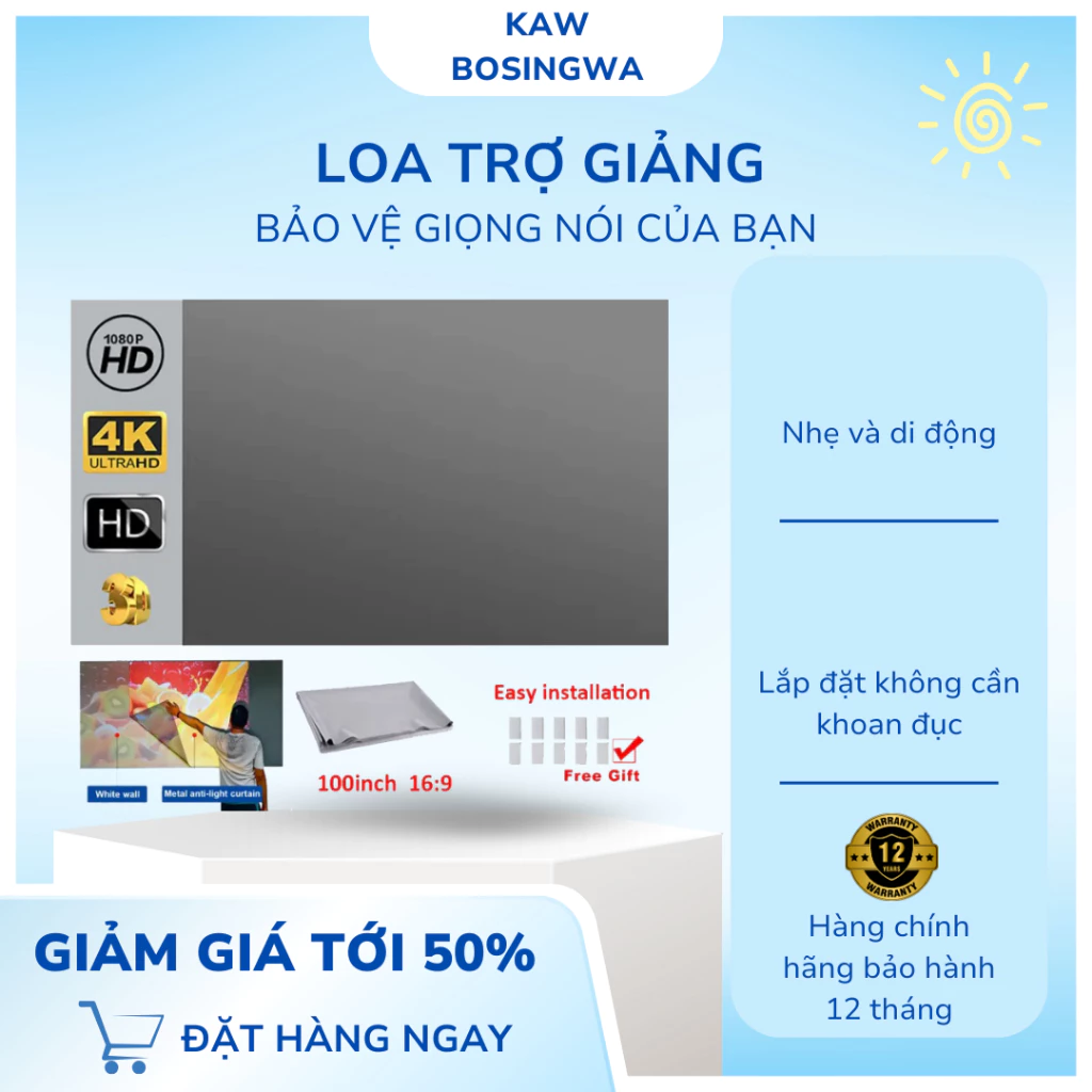 Màn chiếu phản quang tăng độ sáng dùng cho các loại máy chiếu loại 100inch, 120inch