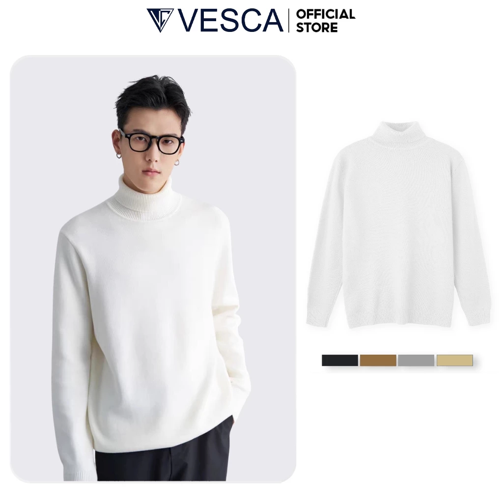 Áo Len Nam Cổ Lọ Cao Cấp Quảng Châu Dài Tay Co Giãn Siêu Đẹp VESCA N10