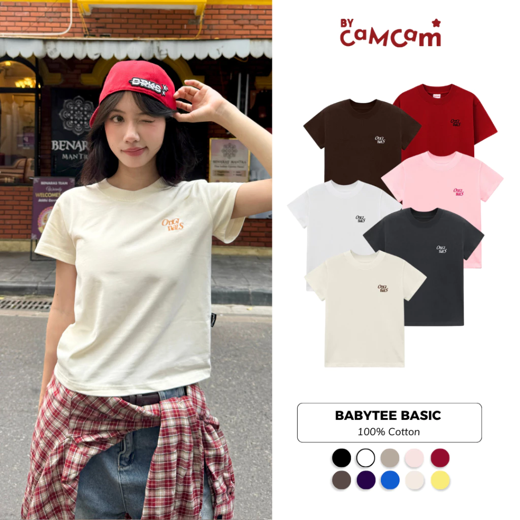 Áo Thun Baby Tee Basic BLACK/WHITE/GREY HOT TREND. AMD015
