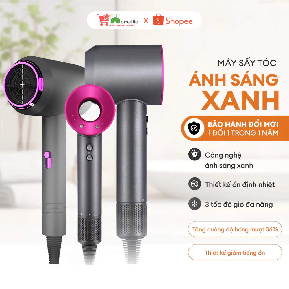 Máy Sấy Tóc Tạo Kiểu Chuẩn Salon 2 Chiều Nóng Lạnh BH 12 Tháng