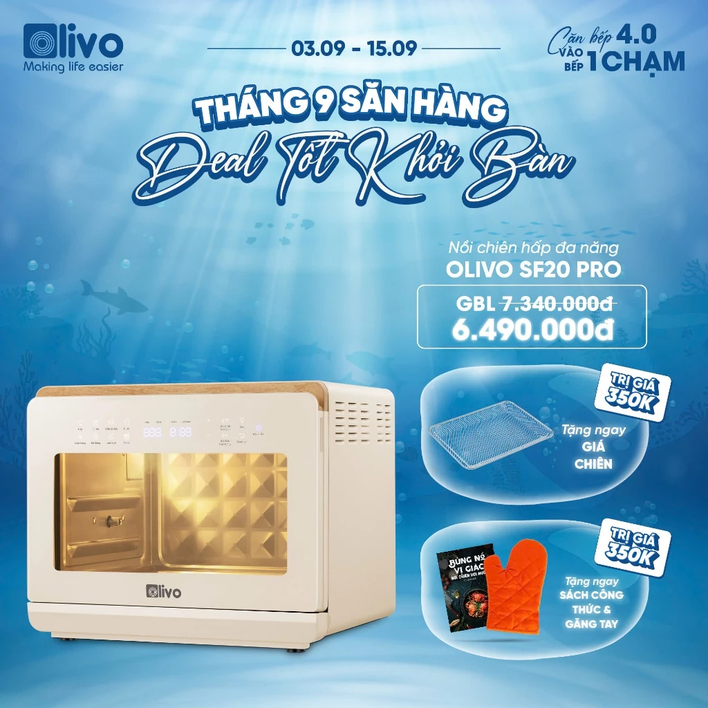 [Chính hãng] Rá chiên của nồi chiên hơi nước Olivo,sấy hoa quả,rang lạc,inox 304