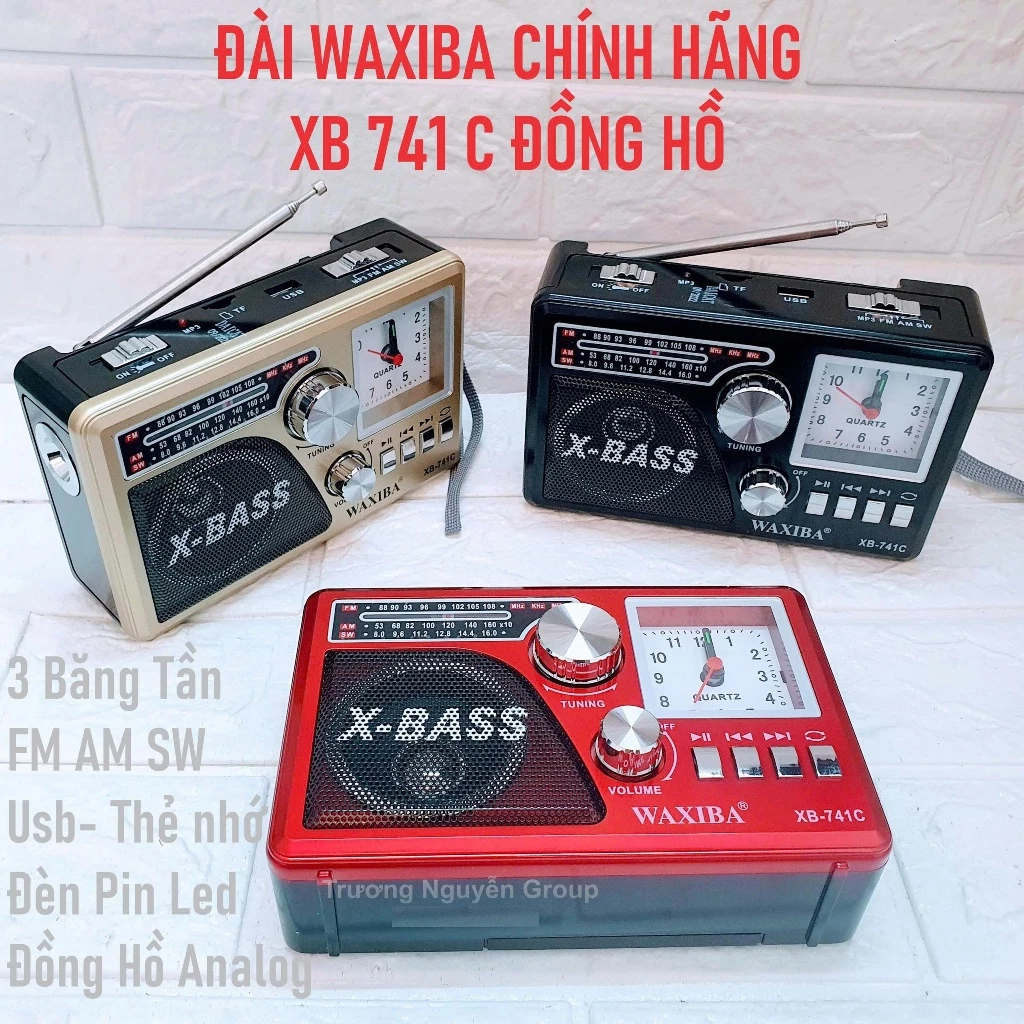 📻Máy nghe đài Radio FM AM❤️Chạy Usb Thẻ nhớ❤️Đèn Pin❤️Ghi Âm❤️Loa to Tiếng Hay Bắt sóng Tốt Waxiba XB-741-521URT-895REC